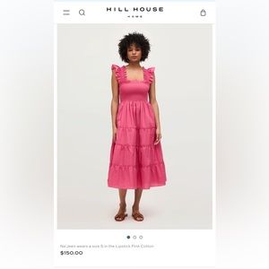 Hill House Ellie Nap dress size Large, Lipstick Pink Cotton